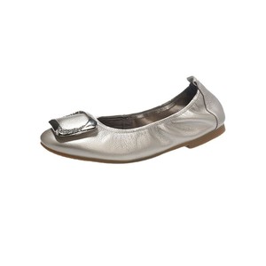 Nuove Scarpe da Balletto in Vera Pelle di Alta Qualità per <span class=keywords><strong>Donna</strong></span>, Slip-on con Suola Morbida, Leggere, Antiscivolo, Scarpe Basse Portatili OEM - Product Image 1
