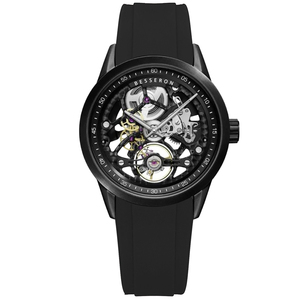 Elegant Skeletonized <b>Mechanical</b> Wrist <b>Watch</b> with Luminous Hands and Stainless Steel Bracelet for Business & Formal Occasions - Product Image 1