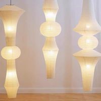 Lampu Gantung LED Kertas Beras Mini Gaya Nordic Wabi Sabi untuk Ruang Tamu, Kamar Tidur, Sudut Rumah, Lampu Hias Loteng Dupleks, Dekorasi Rumah