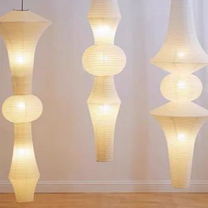 Nordic Wabi Sabi Wind <strong>Rice</strong> Paper Led Pendant <strong>Lights</strong> Living Room Bedroom Corner Chandelier Duplex Loft Home Decor Bedside Lamp - Product Image 3