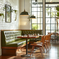 Ensemble de table et de chaises carrées en bois durable Ron Group Commercial Furniture, sièges de banquette à dossier haut capitonnés, banquette de restaurant