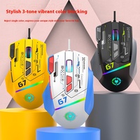 Souris optique filaire USB XUNFOX G7 avec macros programmables, rétroéclairage LED, mécanique pour jeux, pour PC et ordinateur portable