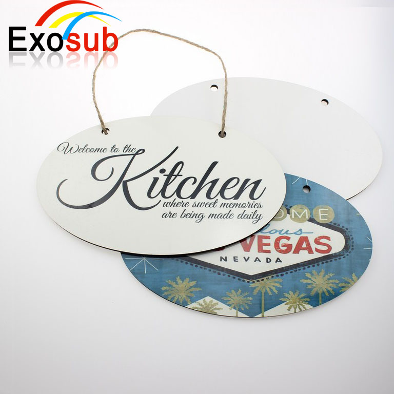 Пользовательский логотип Овальные Пустые сублимационные деревянные дверные знаки