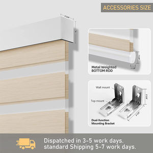 من المصنع مباشرة حجم مخصص لاسلكي قماش ناعم كهربائي تحكم كهربائي زيجبي تحكم زيجبي ستائر ظلال شفافة مزدوجة - Product Image 6