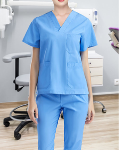 Divise Ospedaliere 100% Cotone Set Uniformi Scrub per Donne Comodi con Scollo a V Abbigliamento da Lavoro per Infermieri Completo a Maniche Corte - Product Image 4