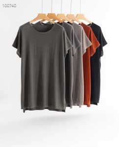 China Fabricación profesional Cachemira 16gg <span class=keywords><strong>Camiseta</strong></span> suelta de punto de <span class=keywords><strong>mujer</strong></span> de gran tamaño para el verano - Product Image 1
