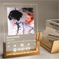 Cadre photo musical personnalisé, décoration d'intérieur, veilleuse, lampe LED en acrylique, cadeau romantique pour anniversaire, remise de diplôme, bébé, pour les couples, les étudiants