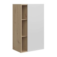 Ensemble de meubles de salon complet et confortable en bois de chêne blanc nordique, style moderne, comprenant une table à manger, une table basse, un buffet et un meuble de rangement.