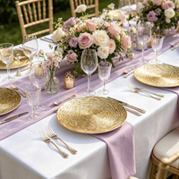 Assiettes de présentation en PP doré durables et économiques avec motif en spirale pour mariages, hôtels et événements domestiques