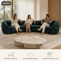 Canapé modulaire incurvé, combinaison de canapés sectionnels, tissu imperméable et résistant aux taches, canapé rembourré pour salon de villa, ensemble de salon