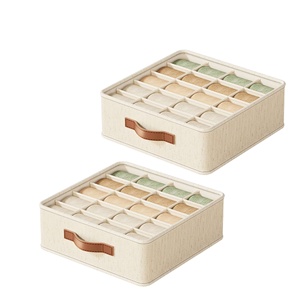 Caja de Almacenamiento Plegable de Algodón y Lino, Caja de Almacenamiento para Ropa y Pantalones, Caja de Almacenamiento Plegable para Artículos Diversos del Dormitorio - Product Image 1