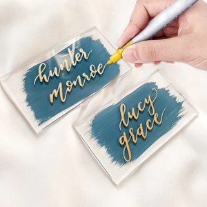 Cartes de place en acrylique transparent petit Rectangle acrylique carte de siège vierge escorte <span class=keywords><strong>plaque</strong></span> signalétique pour le réglage de la table, dîner de mariage - Product Image 3