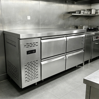Congélateur sous comptoir en acier inoxydable, réfrigérateur pour hôtel, équipement de restauration, station de préparation alimentaire, réfrigérateur commercial pour restaurant