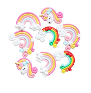 Breloque Licorne Arc-en-ciel Nuage Kawaii Magique Rêve Fantaisie en Pâte à Modeler, Slime <span class=keywords><strong>et</strong></span> Résine, Cabochon à Dos Plat pour Scrapbooking <span class=keywords><strong>et</strong></span> Décoration DIY - Product Image 5