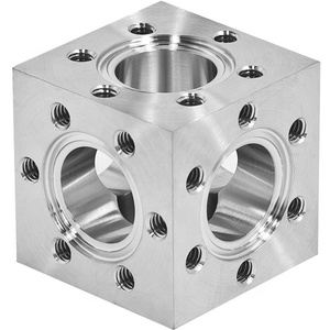 Flanges de sol en acier inoxydable CF à 6 voies carrées, sanitaires, pour aspiration, Conflat Conflate, A105 - Product Image 1