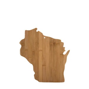 Tabla de cortar de bambú con forma de mapa, 33x31x1.5cm, madera maciza para uso en la cocina - Product Image 5