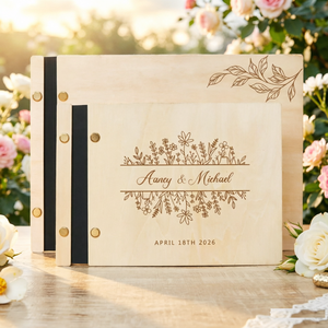 Album de mariage personnalisé avec couverture en bois, <span class=keywords><strong>livre</strong></span> <span class=keywords><strong>d</strong></span>'<span class=keywords><strong>or</strong></span> <span class=keywords><strong>photo</strong></span>, cadeau unique <span class=keywords><strong>pour</strong></span> la fête nuptiale, <span class=keywords><strong>livre</strong></span> de messages <span class=keywords><strong>pour</strong></span> les invités - Product Image 5