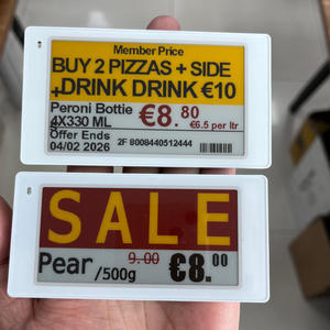 Étiquette de prix électronique pour rayonnage, écran E-Paper E-Ink, système numérique ESL pour supermarchés, entrepôts et chaînes de magasins de proximité - Product Image 1