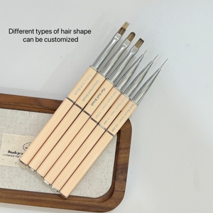 Pinceau à ongles français avec manche métallique, design pistolet coloré, poils en nylon, pour salon de manucure, fournitures en gros - Product Image 4
