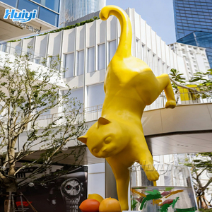 आउटडोर सजावट जीवन के आकार के फाइबरग्लास को प्रबलित प्लास्टिक जानवर के रूप में बिक्री के लिए कार्टून बिल्ली की मूर्तियां - Product Image 4