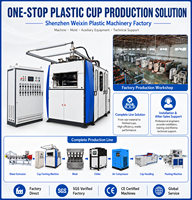 Machine de fabrication de gobelets en PP, PET, PS, PVC entièrement automatique, certifiée CE, avec pompe à moteur, pour gobelets jetables à café/eau, mécanique