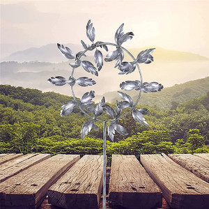 Oukitonya — <span class=keywords><strong>moulin</strong></span> à <span class=keywords><strong>vent</strong></span> en métal Unique et magique, Sculptures en 3D, Spinners feutres avec piquet de jardin, décoration pour l'extérieur - Product Image 2