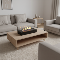Table de foyer au bioéthanol portable de style moderne, écologique, pour intérieur, avec dessus en acier, durable et facile à déplacer, fournie directement par l'usine