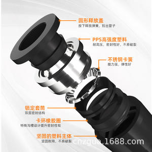 Connecteur pneumatique noir d'occasion, à connexion rapide, en plastique, pour usage industriel, raccords en T droits, coudes pour tuyaux d'air/PU/PE/PY/PV - Product Image 5