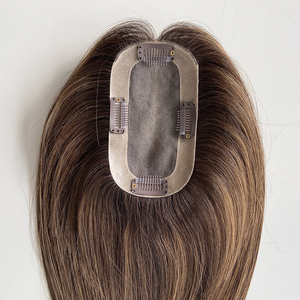 Cobertura de Cabello Europeo Coralrise, Topper de Monofilamento, Color Marrón Balayage, con Clip, Postizo de Cabello Tejido a Mano con Base Mono para Mujer - Product Image 5