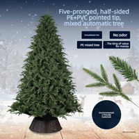 Arbre de Noël de haute qualité, auto-formant, à pointes, en PE/PVC mélangé, pour l'exportation (clôture non incluse)