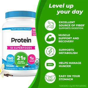 OEM organik vanilya fasulyesi bitki bazlı <span class=keywords><strong>Protein</strong></span> tozu yetişkinler için gdo olmayan prebiyotik elyaf Vegan Superfoods - Product Image 3