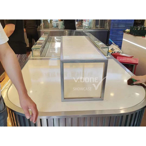 Réfrigérateur de boulangerie Double face commercial chauffe-aliments métalliques réfrigérateur <span class=keywords><strong>fromage</strong></span> chocolat vitrine affichage support de chocolat chaud - Product Image 4