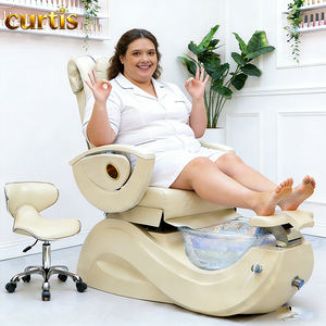 เก้าอี้ทำเล็บปรับระดับได้แบบคลาสสิก เฟอร์นิเจอร์ร้านเสริมสวยสปาไฟฟ้าสุดหรู พร้อมระบบนวดชิอัตสึ ปรับเอนนอนได้ ระบบแม่เหล็กวนน้ำ และไฟ LED - Product Image 6
