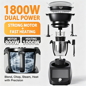 <span class=keywords><strong>Robot</strong></span> de cuisine intelligent 1800W en acier inoxydable 3,5L avec fonction thermostatique contrôlée par application pour smoothies, milkshakes, cuisson vapeur, hachage et mélange - Product Image 2