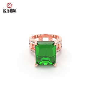 Anillo de brazo hueco octogonal de cuatro garras con diamante cultivado en laboratorio de corte cojín, joyería fina, clásico para fiesta, compromiso, boda, 10k 14k - Product Image 4
