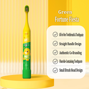 Happily Colorful Soft Bristles Child <strong>Toothbrush</strong> Cute Style <strong>Kids</strong> <strong>Toothbrush</strong> Keep Cleaning All-in-one <strong>Toothbrush</strong> and Toothpaste - Product Image 2