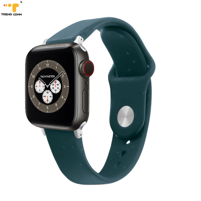Women's Eco-Friendly Carbon Fiber Watch Strap Biodegradable Breathable Rubber Bracelet Compatible for Apple Watch Band Series 7