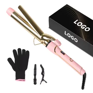 OEM Hot Pink Hair Curlers Customized Barrel Size Curling Iron