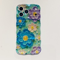Nouvelle coque de téléphone antichoc et protectrice en gros, motif floral ondulé style peinture à l'huile, pour iPhone 17 16 15 Plus 13 12