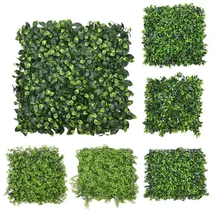 Paneles de paredes de plantas de hierba verde artificial flor falsa colgante de plástico falso para exteriores baratos