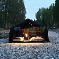 Grande Tente Gonflable 4 Côtés avec Portes, Tente de Camping d'Extérieur Étanche Légère pour 8 Personnes, Idéale pour le Glamping et la Plage