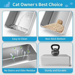 Lynpet Direct Factory <span class=keywords><strong>Bac</strong></span> à litière en acier inoxydable fermé pour chat <span class=keywords><strong>Bac</strong></span> à <span class=keywords><strong>sable</strong></span> en métal pour chat avec <span class=keywords><strong>couvercle</strong></span> amovible et pelle pour un nettoyage facile - Product Image 6