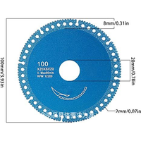 Disque de coupe en verre diamanté super fin de 1mm Lame de scie pour meulage de carreaux de céramique et de marbre