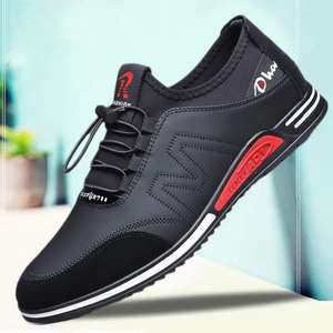 Sepatu Pria Sepatu Kulit Baru Bernapas Model Sport Fashion Versi Korea Alas Lembut Trend Tipis Ringan - Product Image 2