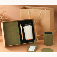 Matériaux recyclables, résidus de thé vert, marc de café, ensemble cadeau d'entreprise, tapis de souris sans fil, carnets avec stylo