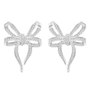Orecchini a Fiocco Scintillanti per Donne, Gioielli per Orecchie Dolci e Alla Moda - Product Image 4