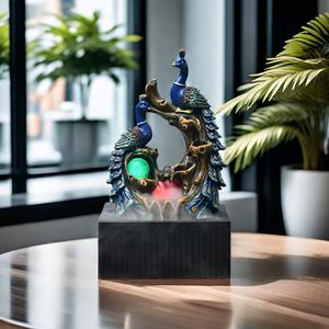 Vente en gros de <span class=keywords><strong>fontaine</strong></span> cascade en résine <span class=keywords><strong>zen</strong></span> Petites fontaines d'eau d'intérieur Modèle peint à la main Décoration relaxante en forme de cascade - Product Image 6