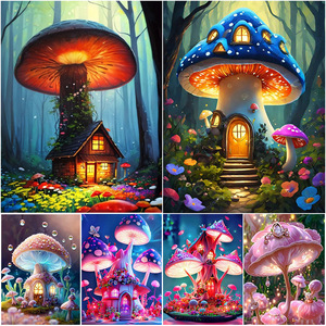 SONGWOOART Pittura Diamantata 5D Paesaggistica, Casa a Forma <span class=keywords><strong>di</strong></span> Fungo Colorata, Decorazione per la Casa, Pittura Diamantata Completa - Product Image 2