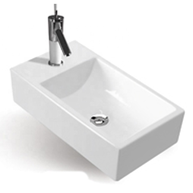 Modern Single-Hole Faucet Mount Rectangular Ceramic Art Wash Basin ISO9001 Certified Eco-Friendly Easy Clean White Bathroom Sink