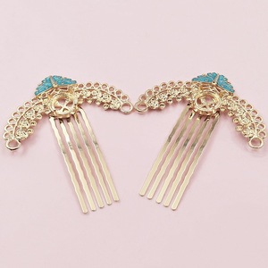 Couronne <span class=keywords><strong>de</strong></span> cheveux <span class=keywords><strong>de</strong></span> costume ancien <span class=keywords><strong>de</strong></span> Lutin, Tang, Song et dynastie Ming bleu tiré, style chinois, accessoires classiques, <span class=keywords><strong>peigne</strong></span> - Product Image 4